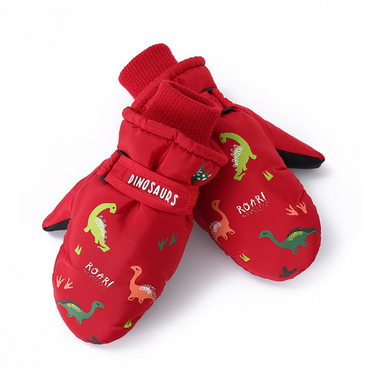Guantes de Esquí Infantiles Dinosaurio con Forro Polar Cálido - Image 8