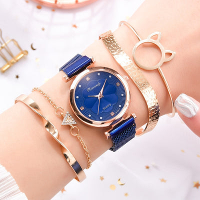 Set de Reloj para Dama con Correa de Malla de Aleación y Brazalete - Image 23