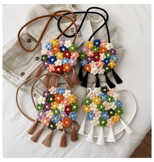 Bolsa Redonda Étnica Esponjosa para Mujer - Diseño Floral 2025 - Image 19