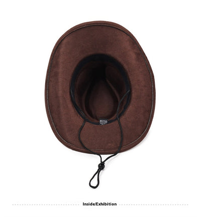 Sombrero Vaquero Punk de Ala Ancha con Peluche Sintético para Montar a Caballo - Image 17
