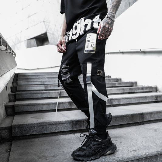 Pantalones Cargo Holgados Hip Hop Web Dark para Hombre - Image 2
