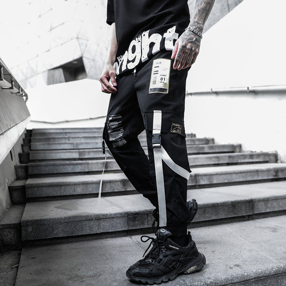 Pantalones Cargo Holgados Hip Hop Web Dark para Hombre