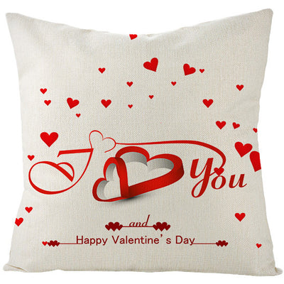 Funda de Almohada de Lino Rojo Corazón para San Valentín - Image 8