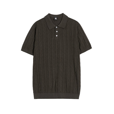 Polo Tejido Manga Corta Hombre - Cuello Fino Fit Relajado - Image 5
