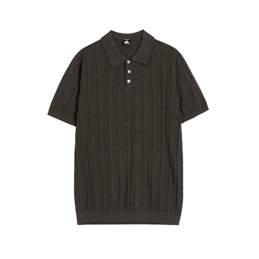 Polo Tejido Manga Corta Hombre - Cuello Fino Fit Relajado - Image 5