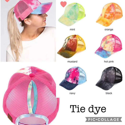 Gorra de Béisbol Tie-Dye con Cola de Caballo - Image 10