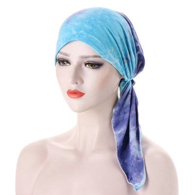 Turbante con Cola Curva y Flores - Gorro Tipo Pullover - Image 23