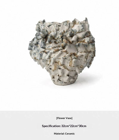 Jarrón Cerámico Wabi-Sabi Escultural para Sala de Estar - Image 12