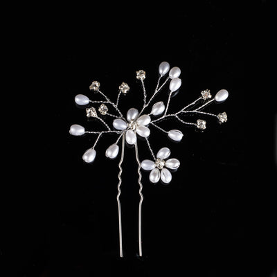 Horquilla de Oro con Perla y Diamante en Forma de U - Image 4