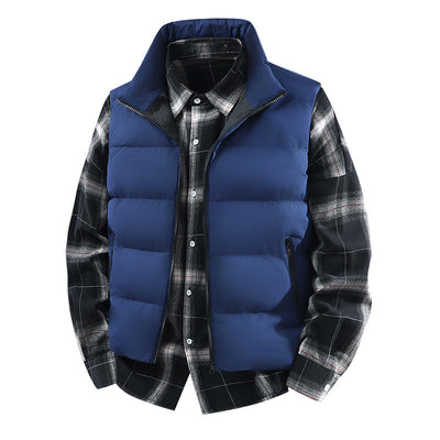 Chaleco Abrigo Suelto Cálido para Hombre Talla Grande con Cuello de Pie - Image 9