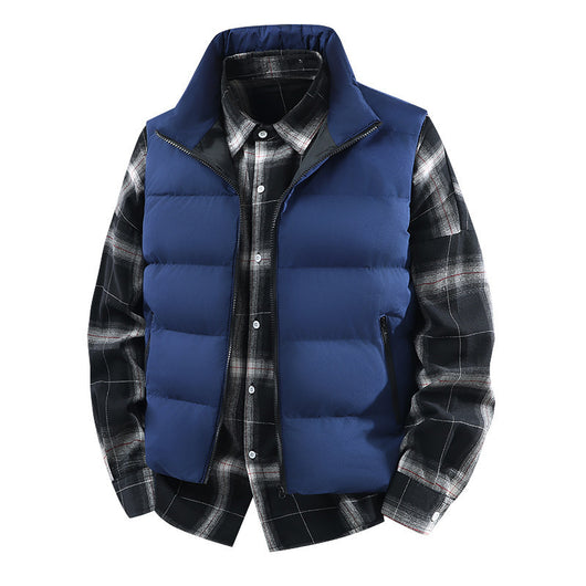Chaleco Abrigo Suelto Cálido para Hombre Talla Grande con Cuello de Pie - Image 9