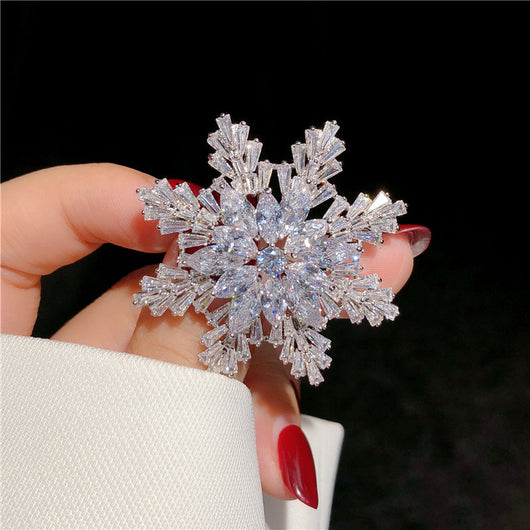 Broche Copo de Nieve Multicapa de Circonia para Mujer - Image 4