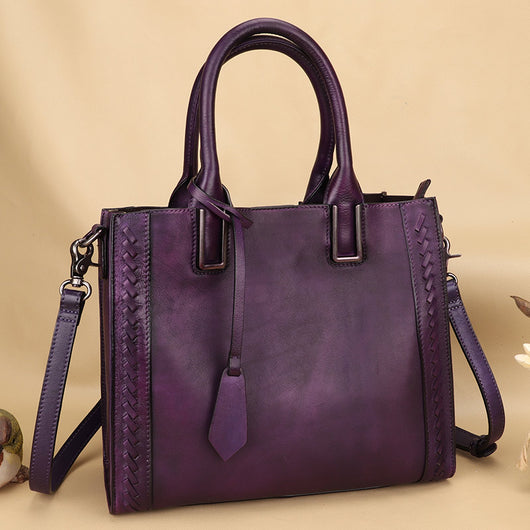 Bolsa Mensajera de Cuero Genuino Hecha a Mano para Mujer - Image 4