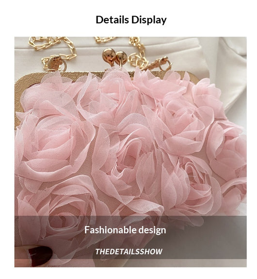 Bolso Elegante para Mujer con Patrón de Rosas y Detalle de Cadena - Image 10