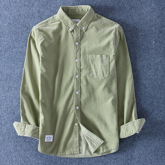 Camisa de Pana de Algodón para Hombre - Manga Larga Casual - Image 6