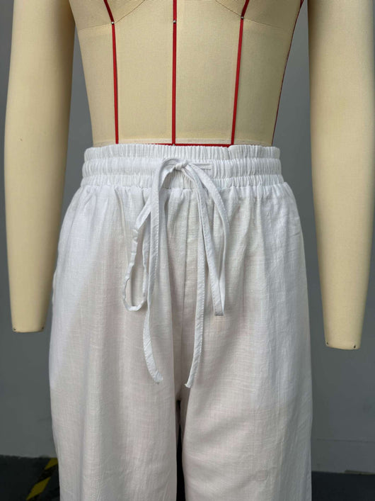 Conjunto Elegante: Camisa Blanca Suelta y Pantalón Ancho de Pierna Amplia - Image 12