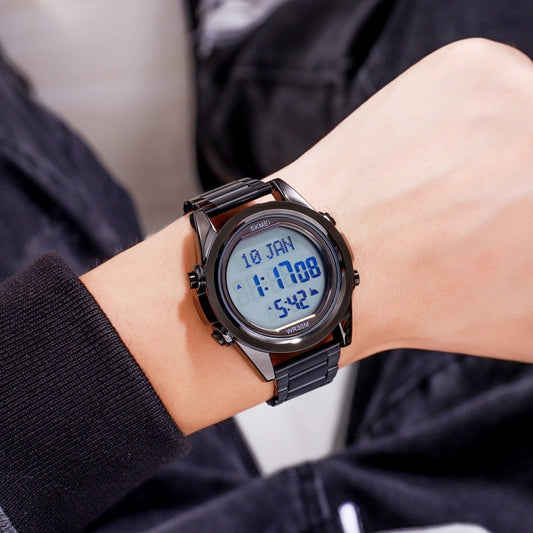 Reloj Electrónico Árabe para Hombre Acero Inoxidable Diseño Fashion