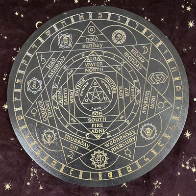 Péndulo Astrolabio de Madera de Roble con Disco de Energía de los Siete Chakras - Image 4