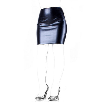 Minifalda Ajustada de Entrenamiento en PU Negro Suave - Image 12