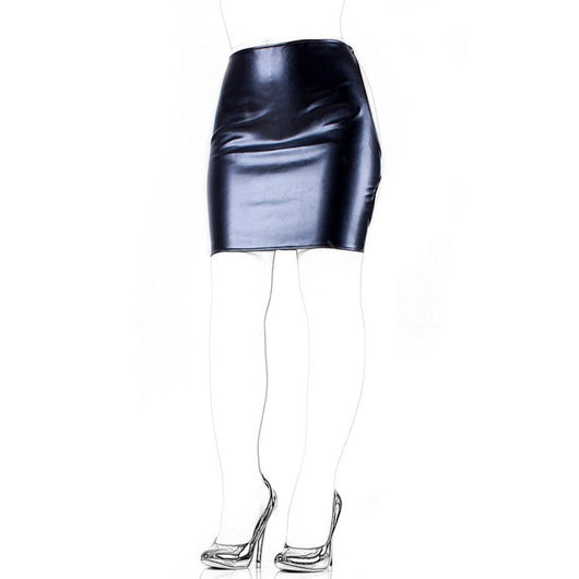 Minifalda Ajustada de Entrenamiento en PU Negro Suave - Image 12