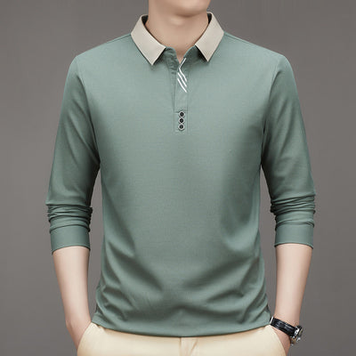 Polo Ejecutivo Otoño Hombre - Camisa Básica Cuello Solapa Color Sólido - Image 16
