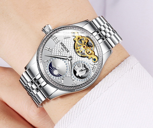 Reloj Automático Esqueleto de Acero Inoxidable Resistente al Agua - Image 26