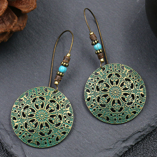 Aretes Retro de Aleación Floral Redondos Creativos - Image 18