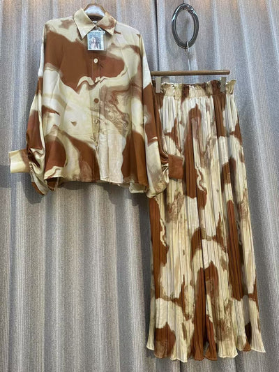 Conjunto de Dos Piezas: Blusa Estampada Personalizada + Pantalón Ancho de Cintura Alta - Image 37