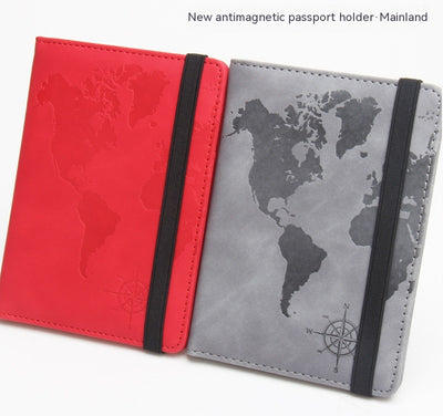 Cartera de Pasaporte con Mapa Mundial, Protección Antimagnética y Múltiples Compartimentos - Image 18
