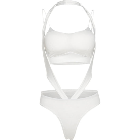 Leggings Deportivos Blancos con Tirantes Ajustables - Image 4