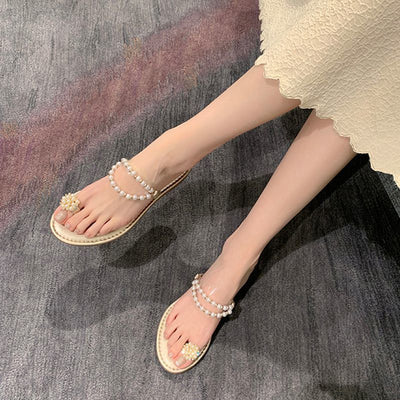 Sandalias de Perla Francesa para Mujer - Cómodas Pantuflas de Verano para Playa