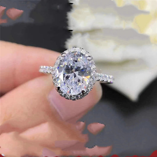 Anillo de Diamante Paloma Forma Huevo para Propuesta de Matrimonio - Image 5