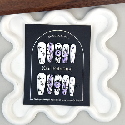 Uñas Postizas Artesanales Pintadas a Mano - Diseño Caricatura - Image 4
