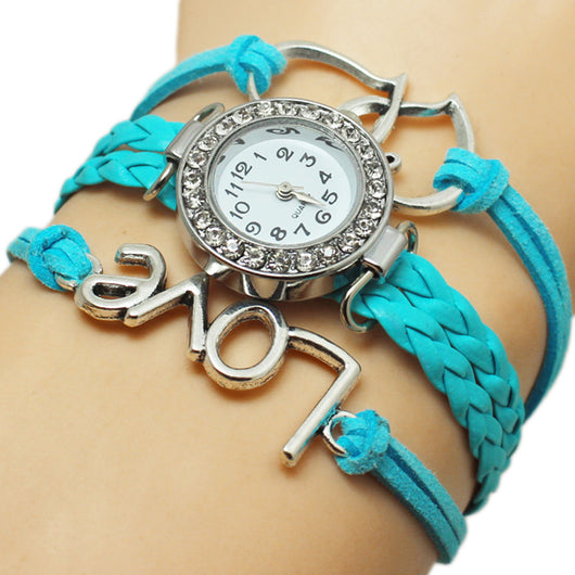 Reloj Pulsera Doble Corazón Tejido Multicapa - Acero Aleado - Image 10