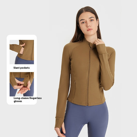 Cardigan Deportivo Ajustado de Manga Larga para Yoga