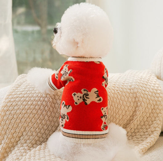 Suéter Preppy a Rayas para Perros y Gatos - Chaleco V-Neck Cálido de Invierno - Image 8