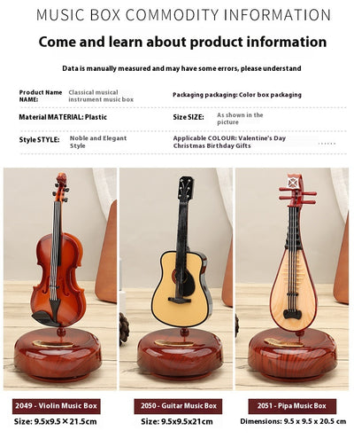 Caja de Música Giratoria con Violín - Instrumento Musical Decorativo - Image 9