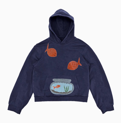 Sudadera con Capucha Patchwork Goldfish Estilo Urbano - Image 3