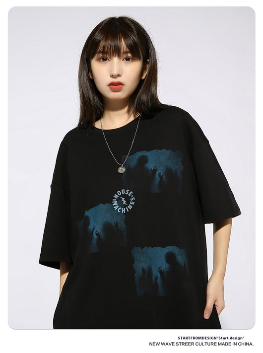 Playera Estampada Suelta para Parejas - Estilo Urbano - Image 15