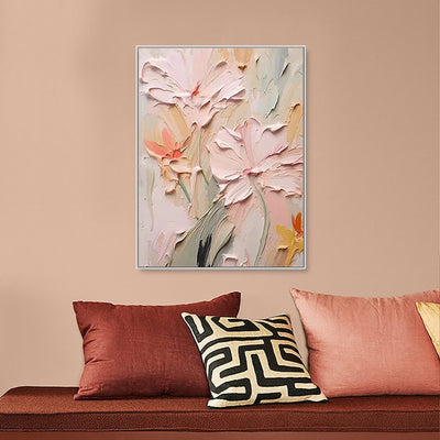 Cuadro Abstracto Flores Óleo Texturizado 3D Decoración Moderna para Hogar - Image 2