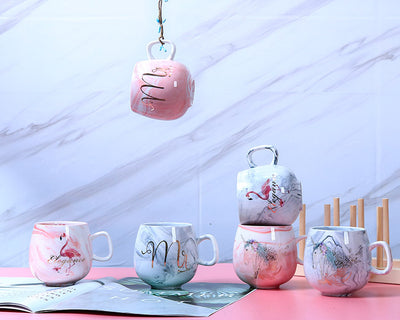 Taza de Cerámica para Parejas con Patrón Mármol - Image 3