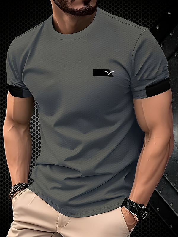 Camiseta Minimalista 3D Estampada de Manga Corta para Hombre