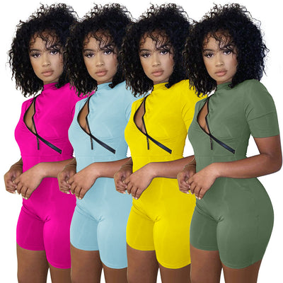 Jumpsuit Casual Ajustado con Costuras Contrastantes - Image 5