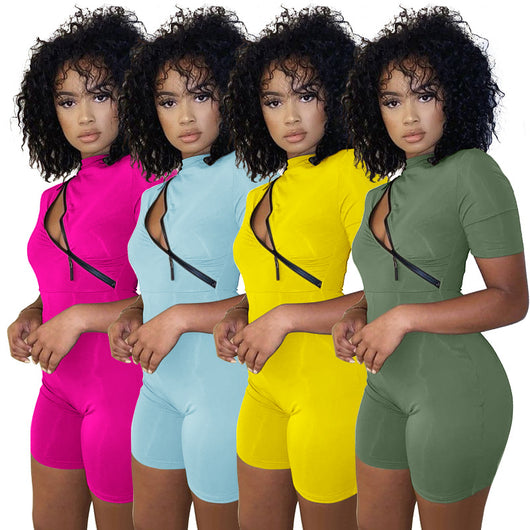 Jumpsuit Casual Ajustado con Costuras Contrastantes - Image 5