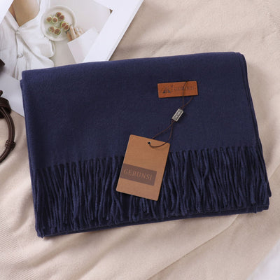 Bufanda de Imitación Cachemira en Colores Sólidos para Mujer - Image 34