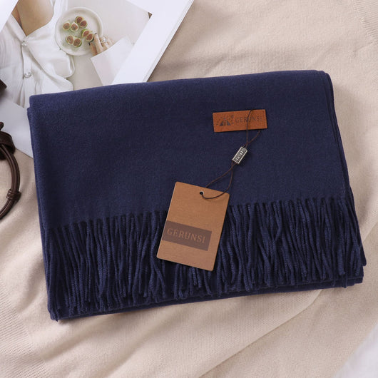 Bufanda de Imitación Cachemira en Colores Sólidos para Mujer - Image 34