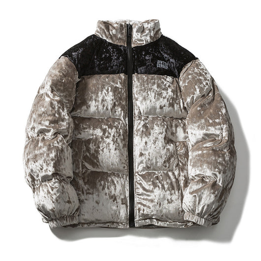 Chaqueta de Algodón Suelta con Cuello Contrastado y Terciopelo Grueso - Image 6