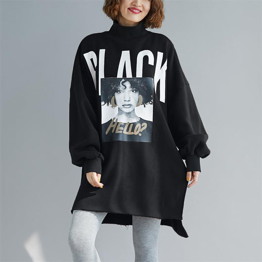 Buzo Oversized con Lettering de Largo Medio y Cuello Polera - Image 11