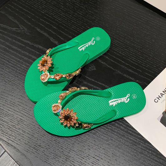 Sandalias de Playa Verano con Diamantes - Chanclas Elegantes de Alto Grado - Image 19