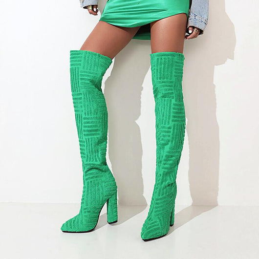 Botas Mosqueteras de Tacón Robusto en Gamuza - Image 18